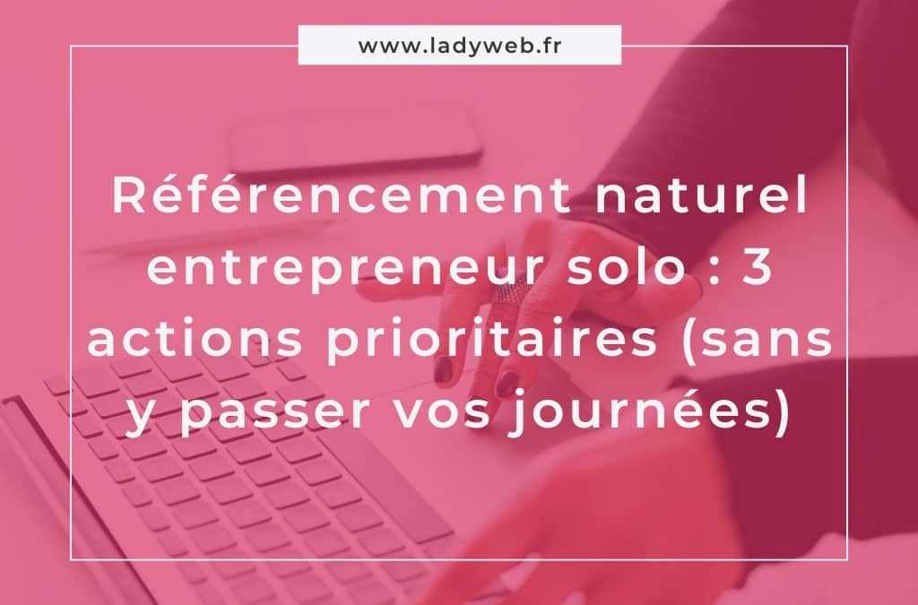 référencement naturel entrepreneur solo